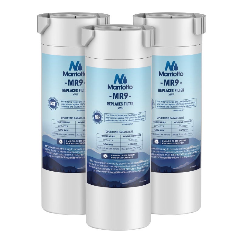 MARRIOTTO XWF Water Filter Replacement for GE XWF Refrigerator Water Filter, 3 Pack (Not XWFE) - Image 1